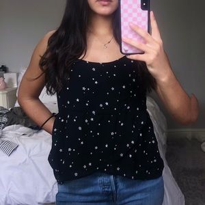 black and white star blouse